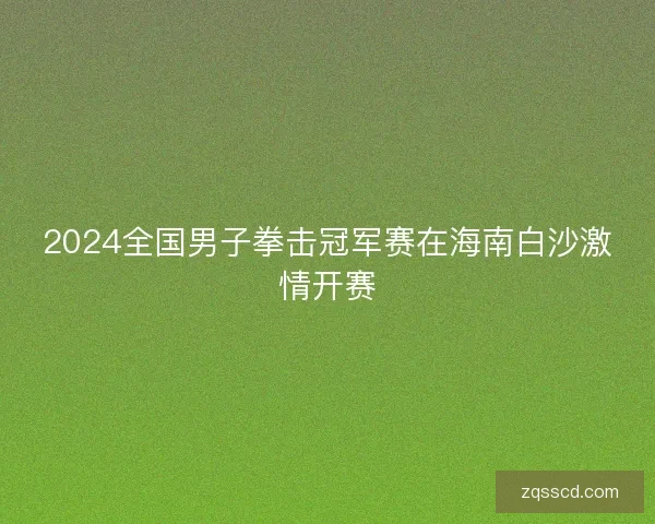 2024全国男子拳击冠军赛在海南白沙激情开赛