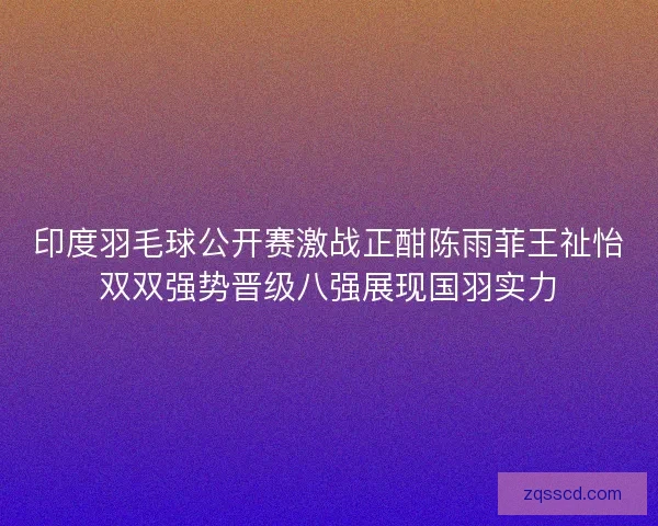 印度羽毛球公开赛激战正酣陈雨菲王祉怡双双强势晋级八强展现国羽实力